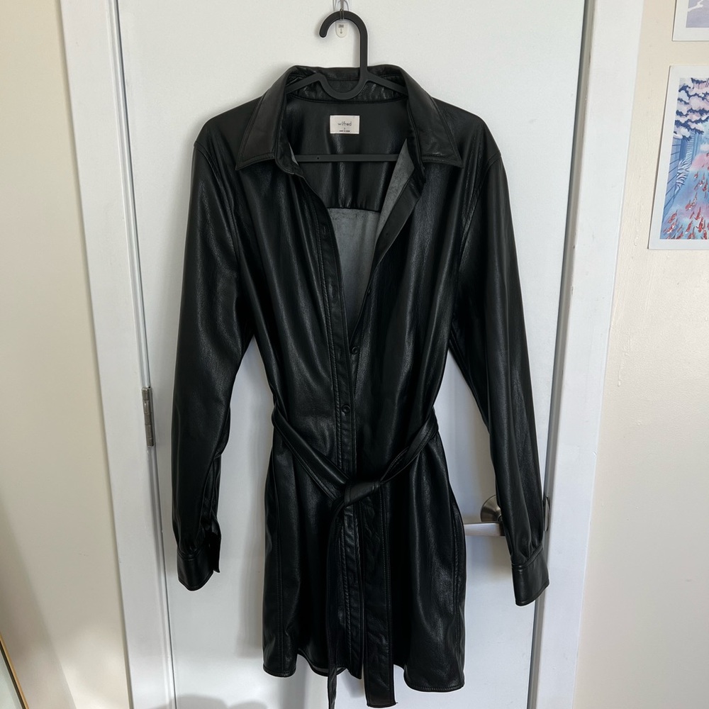 Aritzia Wilfred Leather Coat